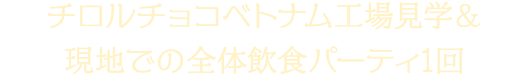 チロルチョコベトナム工場見学＆現地での全体飲食パーティ1回