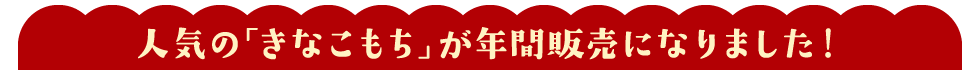 人気の「きなこもち」が年間販売になりました！